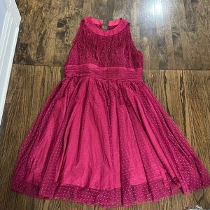 Unique Vintage Pink Polka Dots Tulle Sleeveless Swing Dress